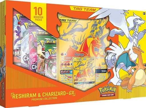 מארז קלפי פוקימון Reshiram & Charizard GX Premium